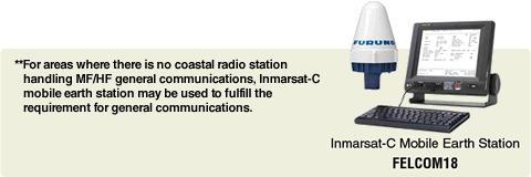 ** For areas where there is no coastal radio station handling MF/HF general communications, Inmarsat-C mobile earth station may be used to fulfill the requirement for general communications.