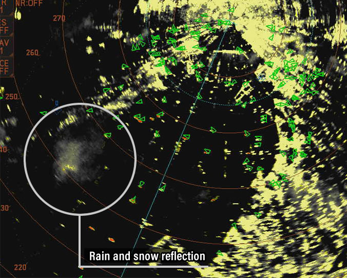Image of rain and snow reflection with the Echo Analysis function